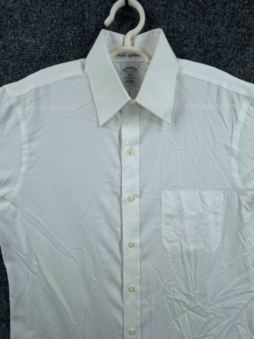 Brooks Brothers Regent Cotton 14.5 2/3 Non-Iron White Pocket Shirt Business Mens